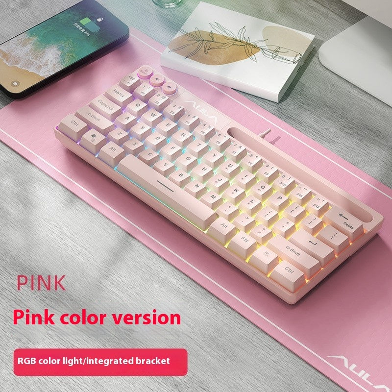 F3061 61keys Wired RGB Gaming Keyboard Membrane Keyboard